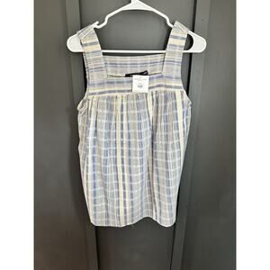 Women Size Small Blue And White Lightweight Stripe Tank Top NWT